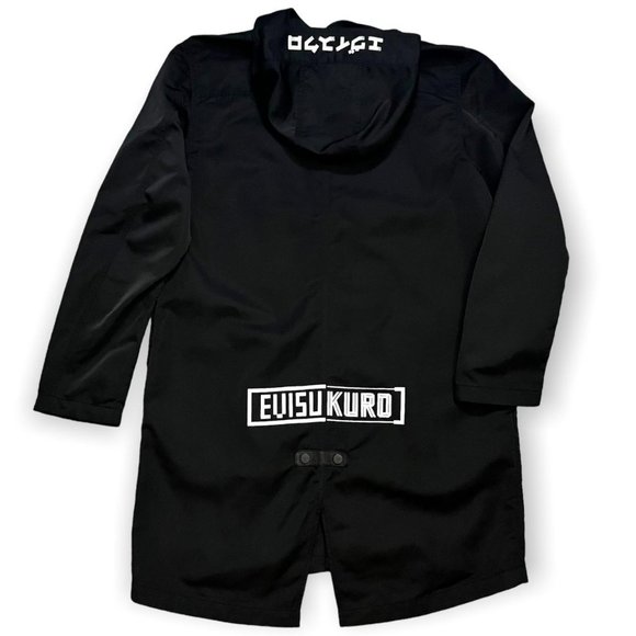 Evisu Kuro Japanese Luxury Designer Streetwear Trench Jacket - Mens Large - Picture 1 of 4